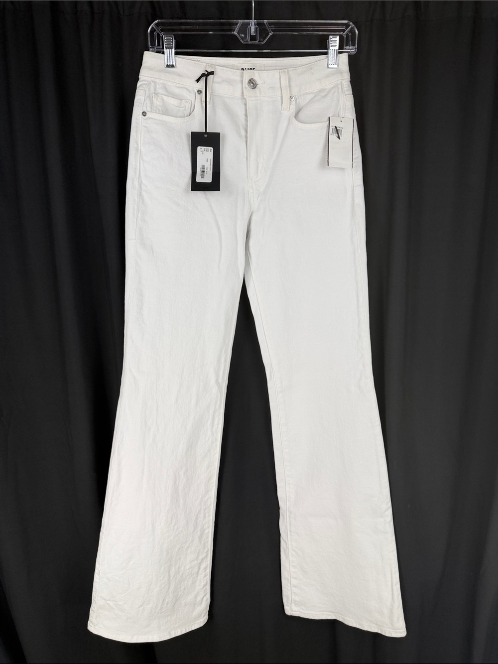 NWT PAIGE Sofia Mid Rise Flare Jeans Crisp White Size 25